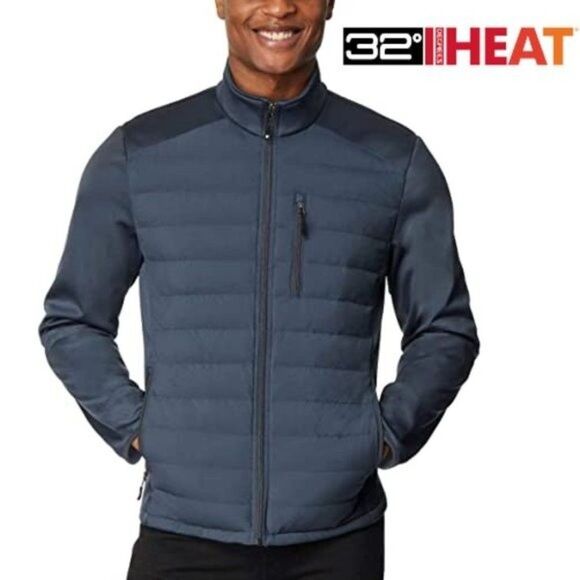 32 Degree HEAT Jacket Size XXL Quilted Slate Blue NWOT - Picture 1 of 14